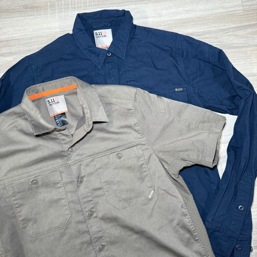 Lot of 2- 5.11 Tactical Mens Button Shirt pockets Outdoor Workwear Casual